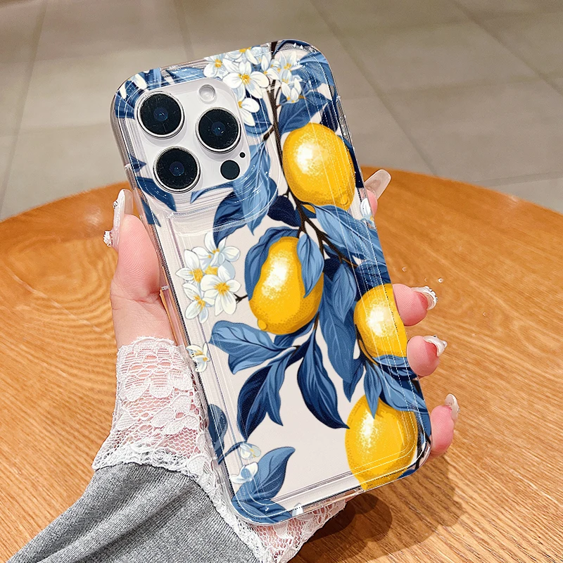 Summer Fruit Lemon Flower Clear Silicone Phone Case Cover