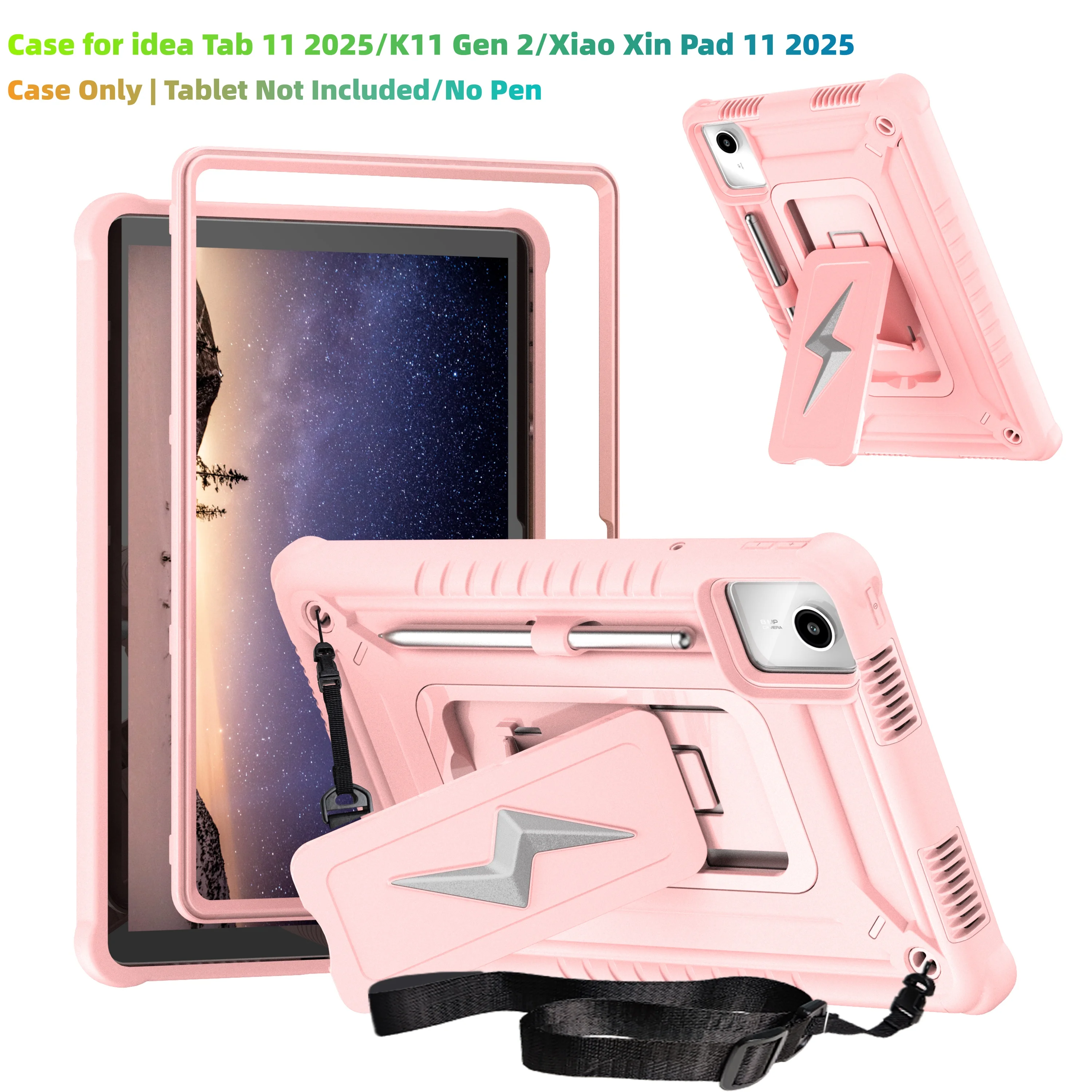 Heavy Duty Shockproof Tablet Case with Kickstand and Shoulder Strap