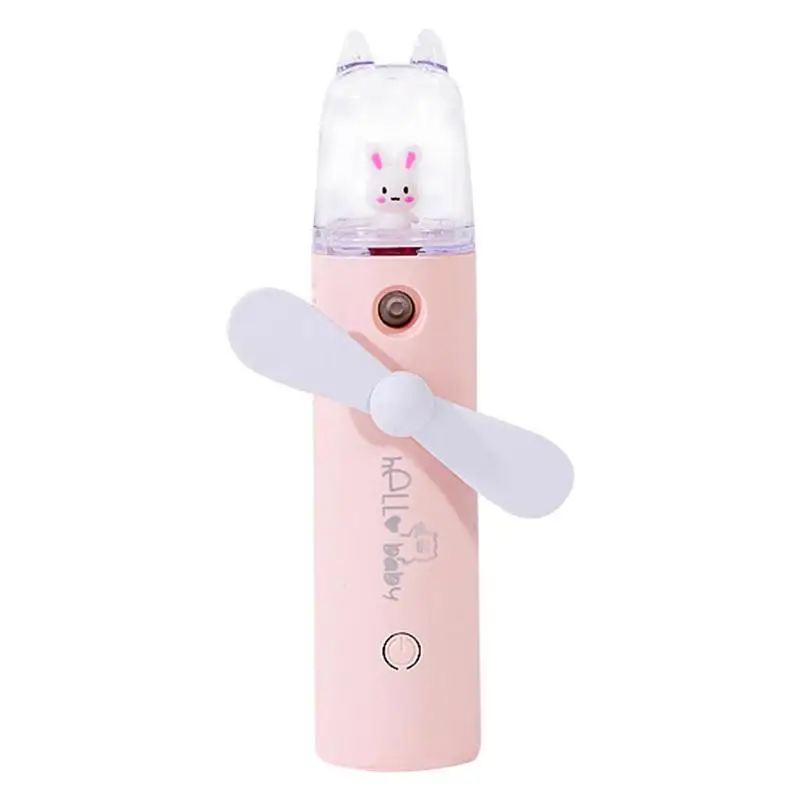 

Mini Handheld Cooling Water Spray Mist Fan With Spray Bottle Desk Humidification Cartoon Handheld Large Capacity Water Storage