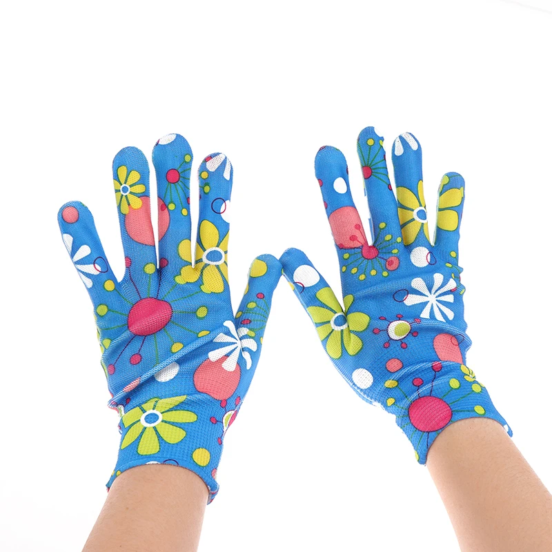 Description Picture 5 of item1 pairs Yard Cleaning Palm-Coated Floral Garden Gloves Women Non-Slip Working Gloves Non-Slip Household Labor Protection Gloves