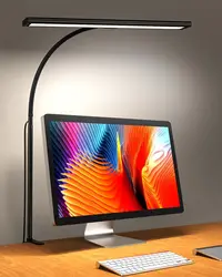 Stepless Dimming LED Desk Lamp with Clamp and Adjustable Gooseneck (USB)