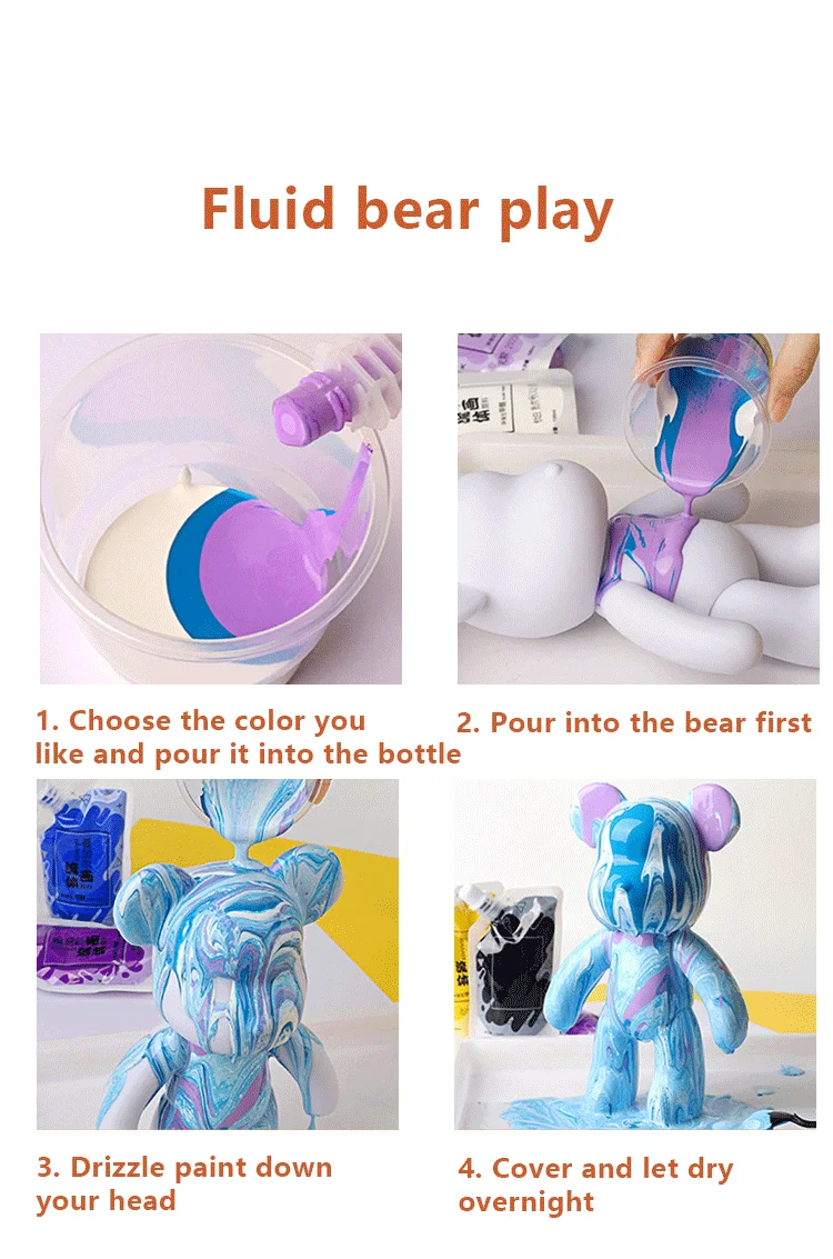 Miješanje svijetlih akrilnih boja zajedno