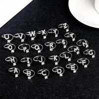 LATS Zircon Initial A-Z Letter Rings for Women Girl Adjustable Opening Ring Name Alphabet Female Wedding Fashion Jewelry Gift - Image 5
