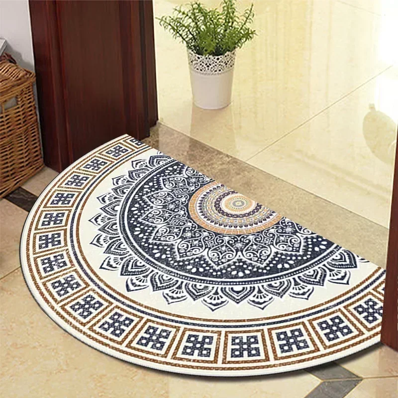 Retro Door Rug Semi-circular Floor Mat European Style Carpet for Living Room Indoor Door Entrance Mats Home Decor Alfombra - Image 3