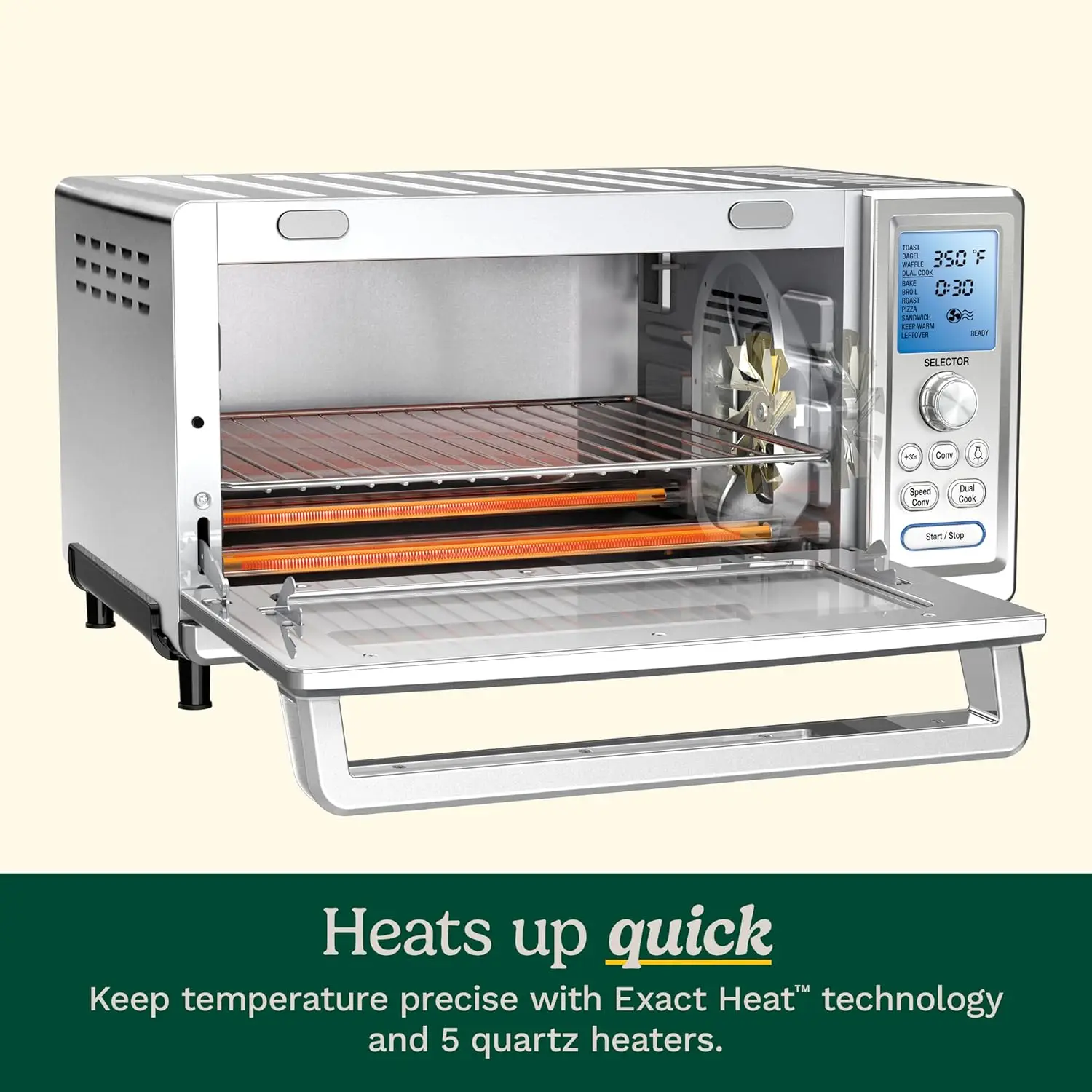 Convection Toaster Oven, Stainless Steel, 16.93"D x 20.87"W x 11.42"H, TOB-260N1 6