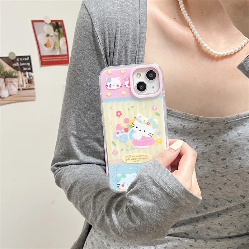 Sanrio HelloKitty Phone Case For iPhone 15 14 13 12 11 Pro Max XS MAX 7 8 Plus Cute Cinnamoroll Kuromi Cartoon Case