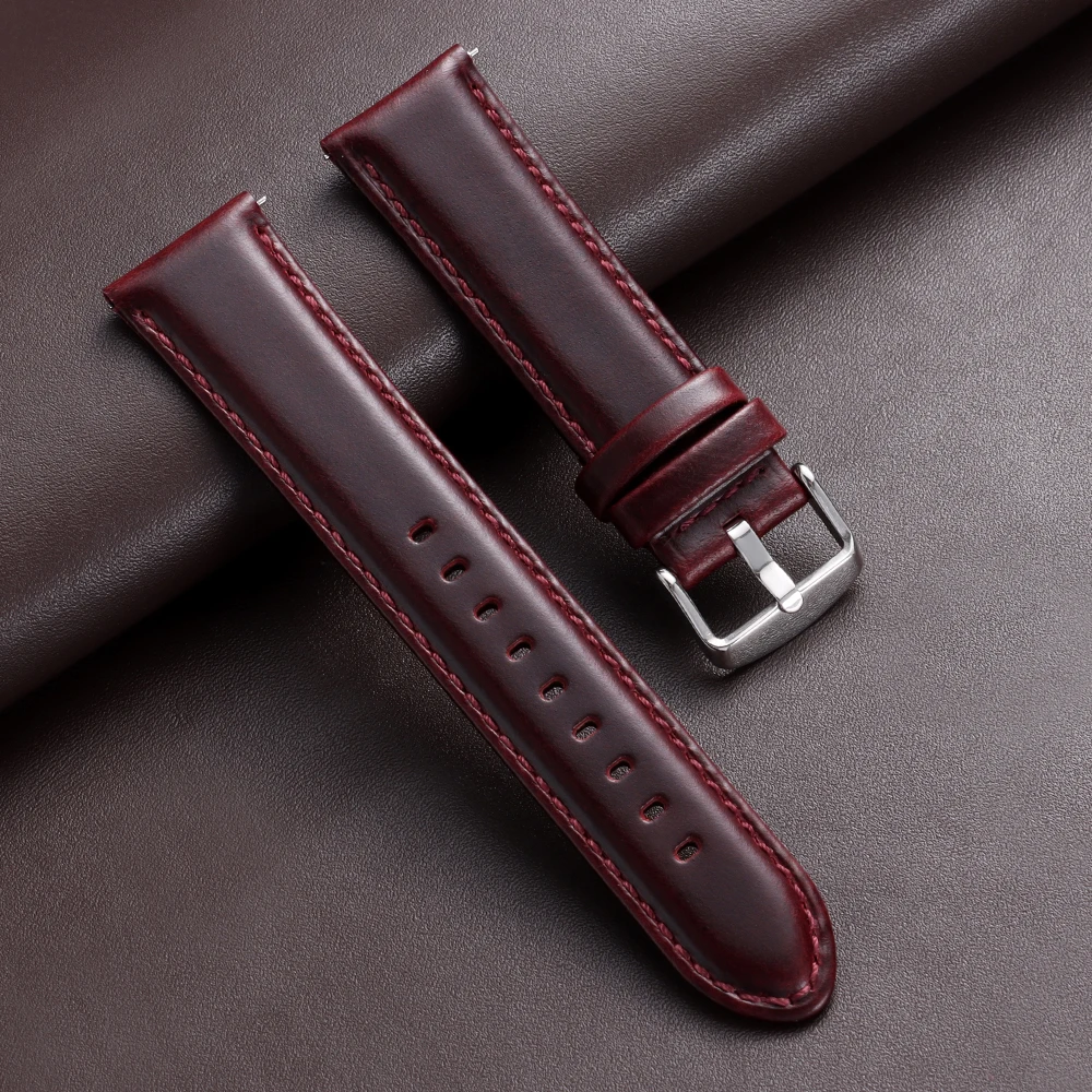 Vintage Genuine Leather Watchband - Quick Release Bracelet Universal Wristband