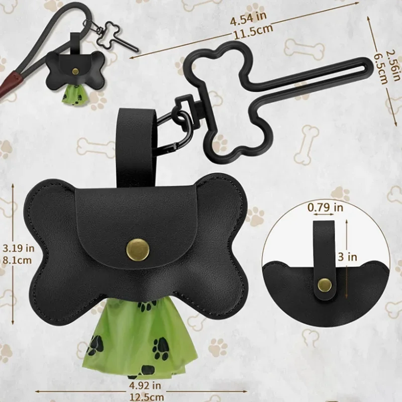 Dog Bag Holder Dog Poop Pickup Bag Dispenser Leash Clip Pet Waste Bag Dispenser For Dog Outdoor