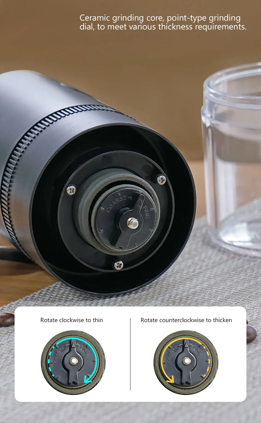 Description Picture 4 of itemPortabl Grinder Electric Coffee Grinder Automatic Beans Mill Conical Burr Grinder Machine For Home Travel USB Rechargeable