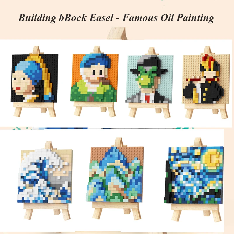 

MINI Creative World Famous Classic Painting MOC Sets Model Building Kits Blocks Kids Toys Chilaren Girls Friends Bricks Art