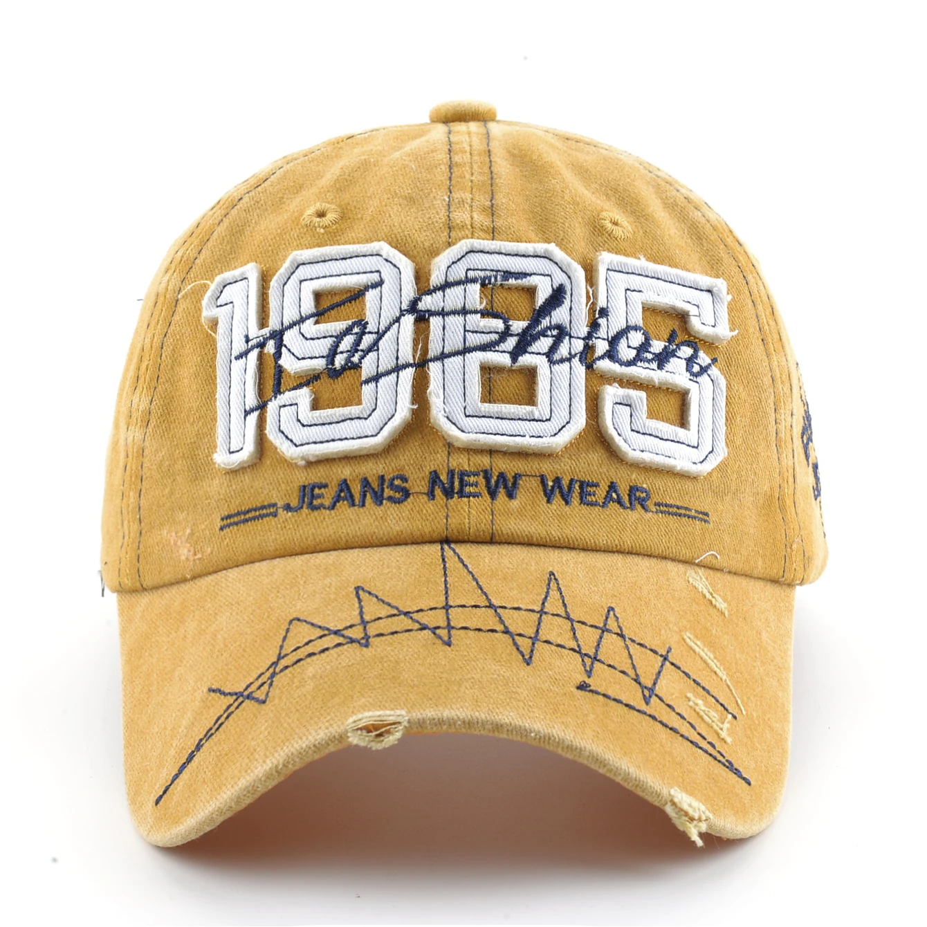 Vintage-Papa-Mütze mit Stickerei, Buchstabe 1985, Snapback-Baseballkappe, Herren, Outdoor, atmungsaktiv, Sport, lässig, Schirmmütze, Damen, verstellbar – Detail 12