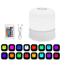 16 - Color RGB Dimmable Night Light - Portable Touch Lamp with Stepless Dimming (16Color)