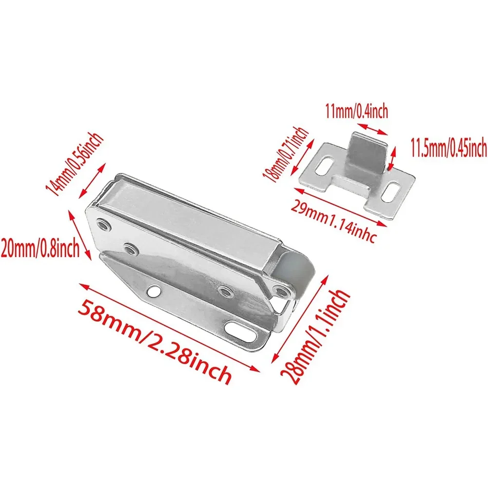 2 Set Cabinet Door Bouncer Automatic Spring Snap Push In System For Cabinet Door 58 X 27 X 20mm Elephant Trunk Lock Accessories