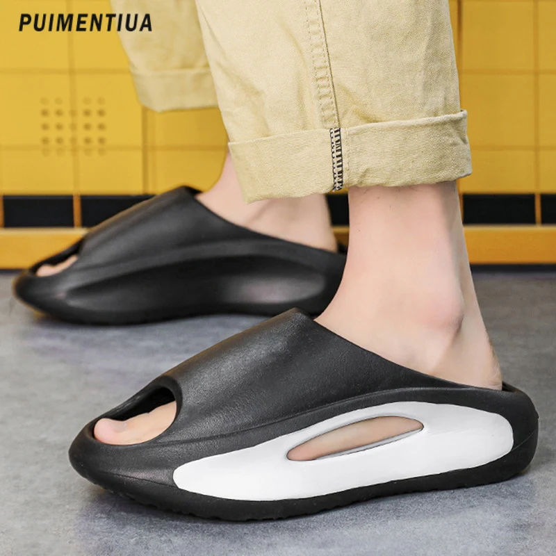 New Summer Sneaker Slippers For Women Men Thick Bottom Platform Slides Soft Eva Hollow Unisex Sandals Casual Beach Shoes sneaker slippers