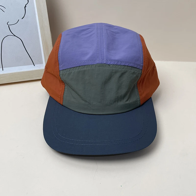 Sombrero de béisbol japonés de secado rápido para hombre y mujer, gorra con estampado de logotipo personalizado, 5 paneles plana de sombrero de ala, estilo Retro Para monopatín y campamento