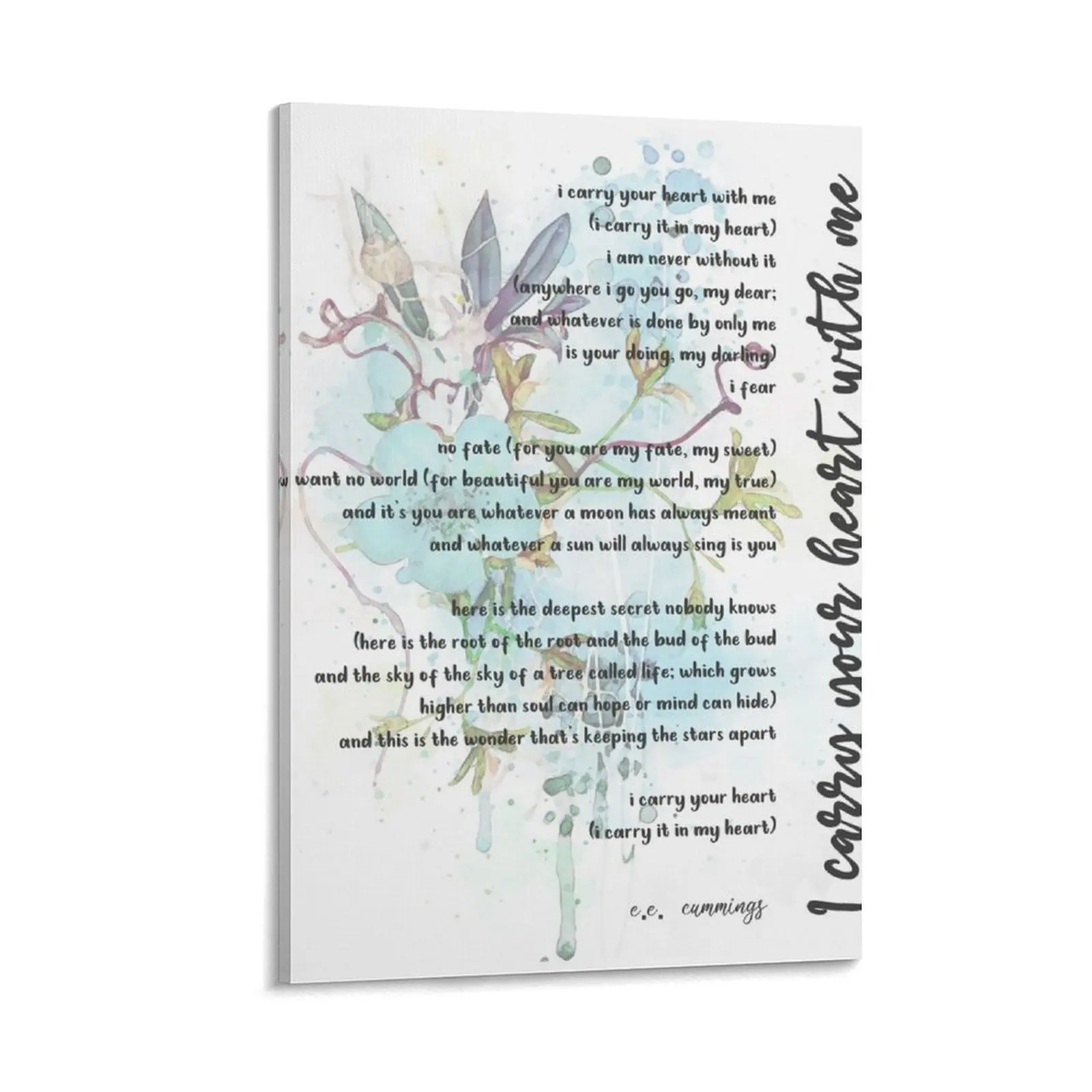 

I Carry your Heart Poem Canvas Painting vintage home decor decorative wall poster Decoration pictures room wall