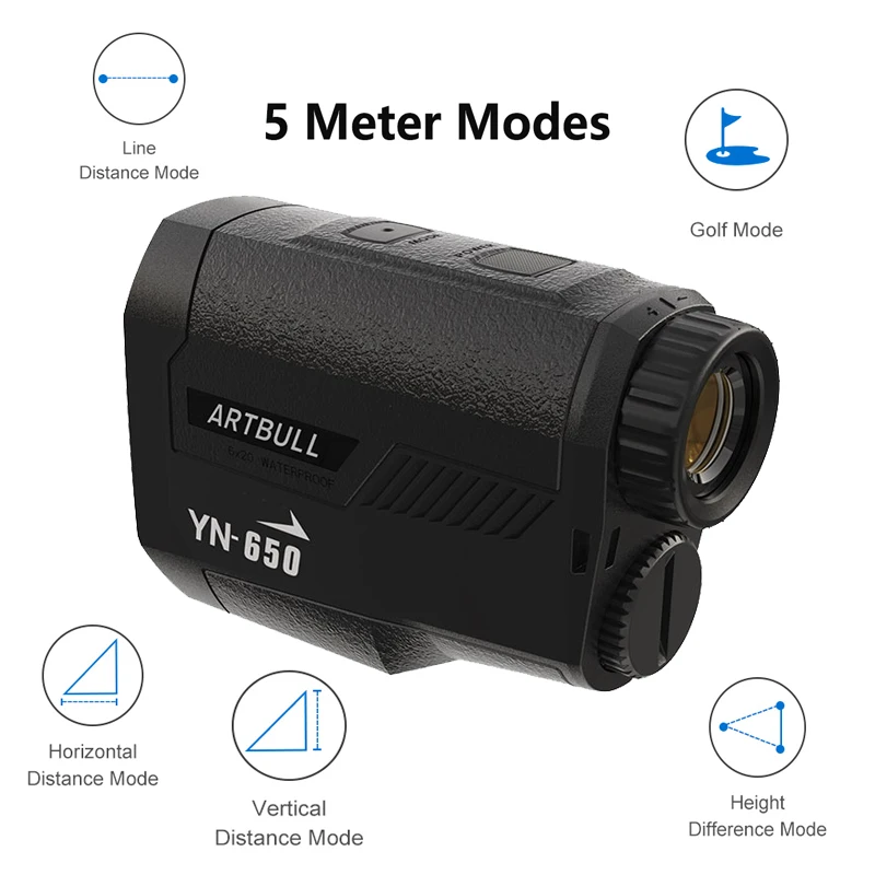 Laser Rangefinder Distance Meter 1000m Laser Rangefinder Golf Hunting Telescope with Slope Flag-Lock slope pin Outdoor Laser Distance meter 650m