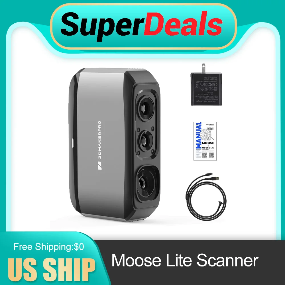 3DMakerpro Moose Lite Standard 3D Scanner for Printing 0.05mm Accuracy ...