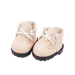 LABUBU Leather Shoes for Dolls - Casual Sports Boots and Accessories for 17cm Cotton Dolls (3.8CM Pink A)
