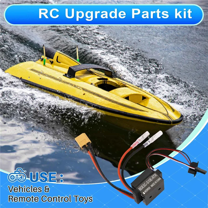 【핫셀】2X RC 취미 60A ESC 브러시 모터 속도 컨트롤러, 2A BEC 고전압 6-12V 브러시 ESC, RC 선박 및 RC 자동차 ESC,A