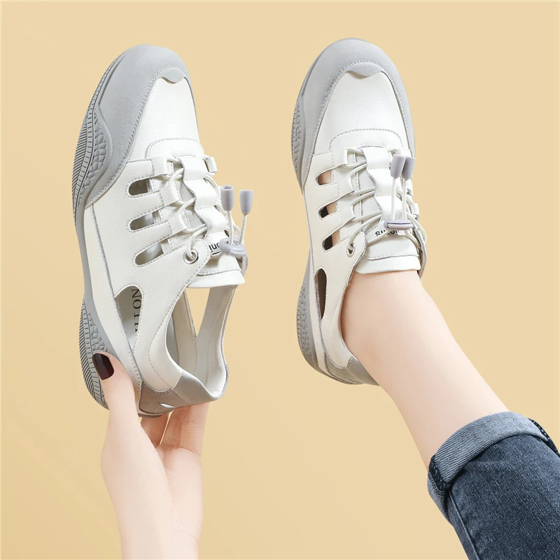 Flat bottomed Women's shoes women Genuine leather Slip on casual shoes Women's shoes