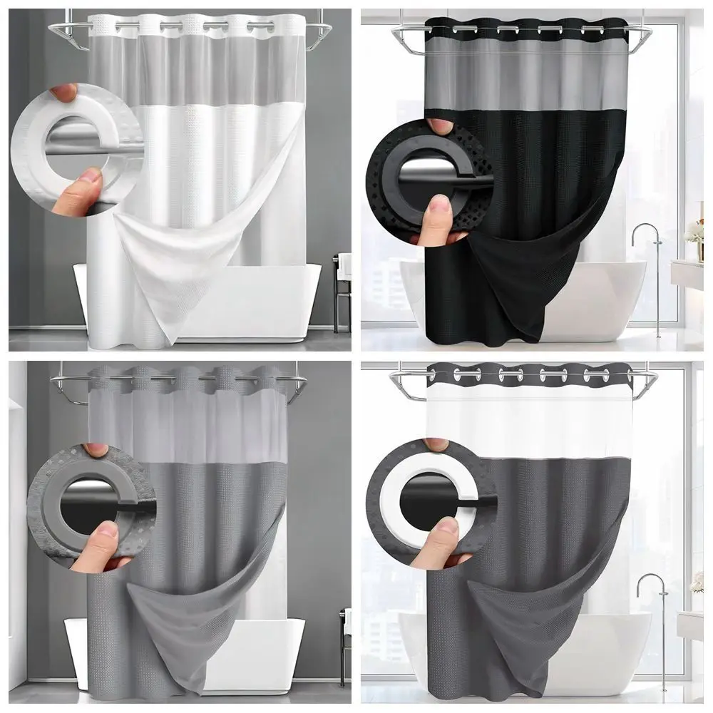 Hookless Textured Shower Curtain Set 5