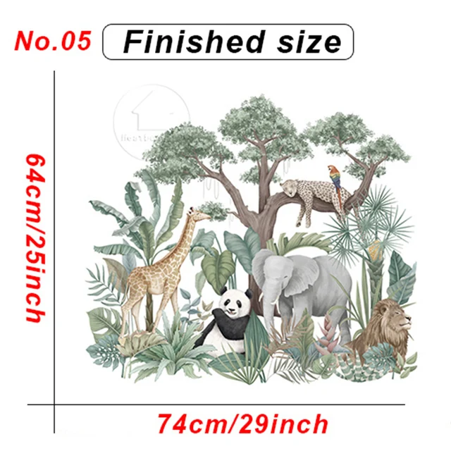 Tropical Forest Animals Vinyl Wall Stickers For Living Room Bedroom Banana  Tree Zebra Giraffe Wall Decals Home Decor Wallpapers - Wall Stickers -  AliExpress