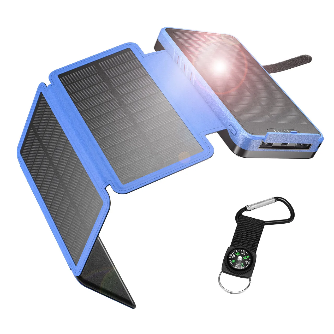 Iesafy Solar Charger 26800mah Outdoor Solar Power Bank With 4 Foldable