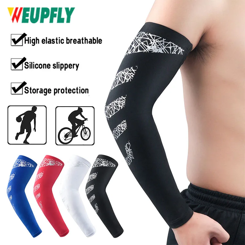 1Pcs UV Protection Fitness Arm Sleeves Cooling Sun Protection Gloves