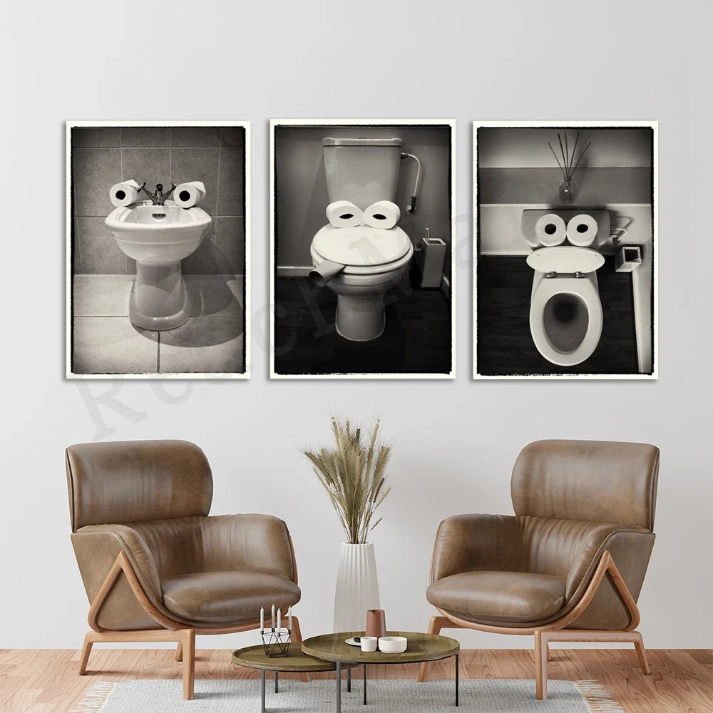 Funny toilet bidet photo print, bathroom wall art toilet humor picture modern abstract poster home interior living room decor