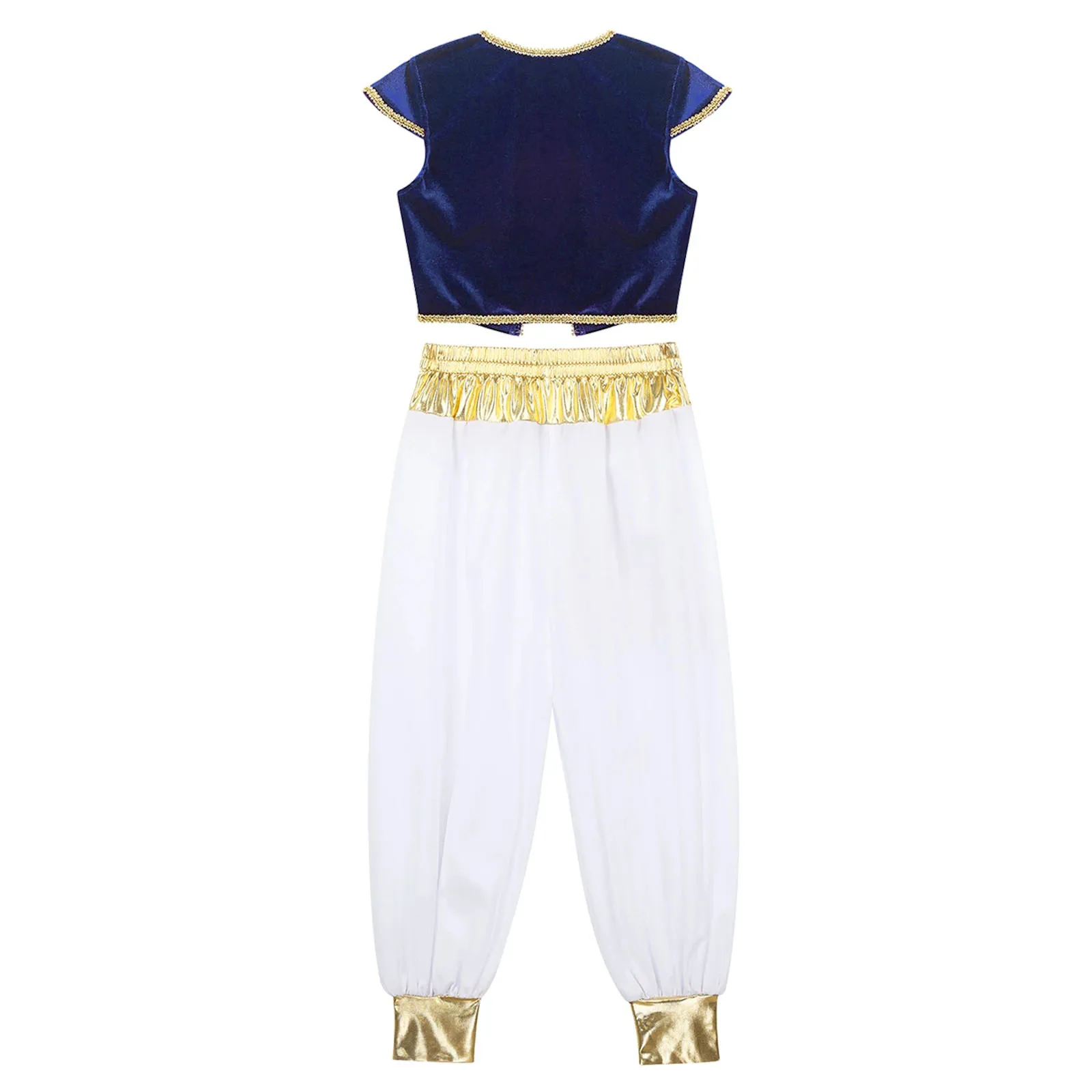 Costume da principe arabo per ragazzi, arabo persiano, gioco di ruolo di Halloween, maniche ad aletta, gilet con pantaloni Harem, abiti di carnevale - immagine 2