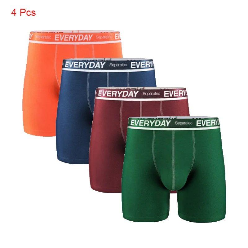 Separatec 4 Pack Men Breathable Cotton Soft Underwear Separated