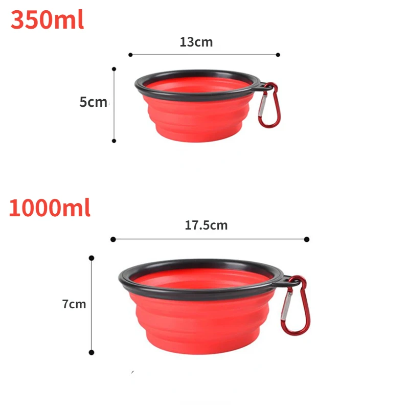 350ML/1000ML Foldable Silicone Pet Bowl Portable Puppy Food