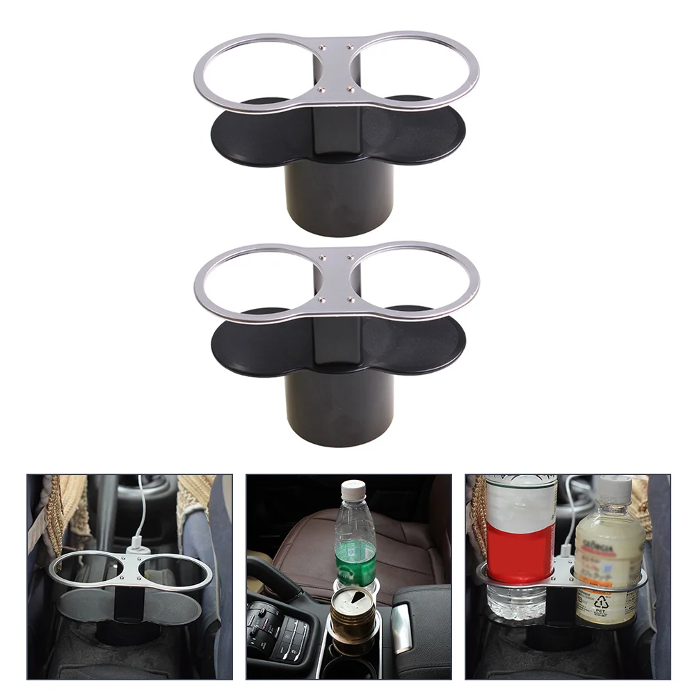 

2pcs Car Double-Hole Drink Cup Holder Multifunctional Beverage Cup Rack