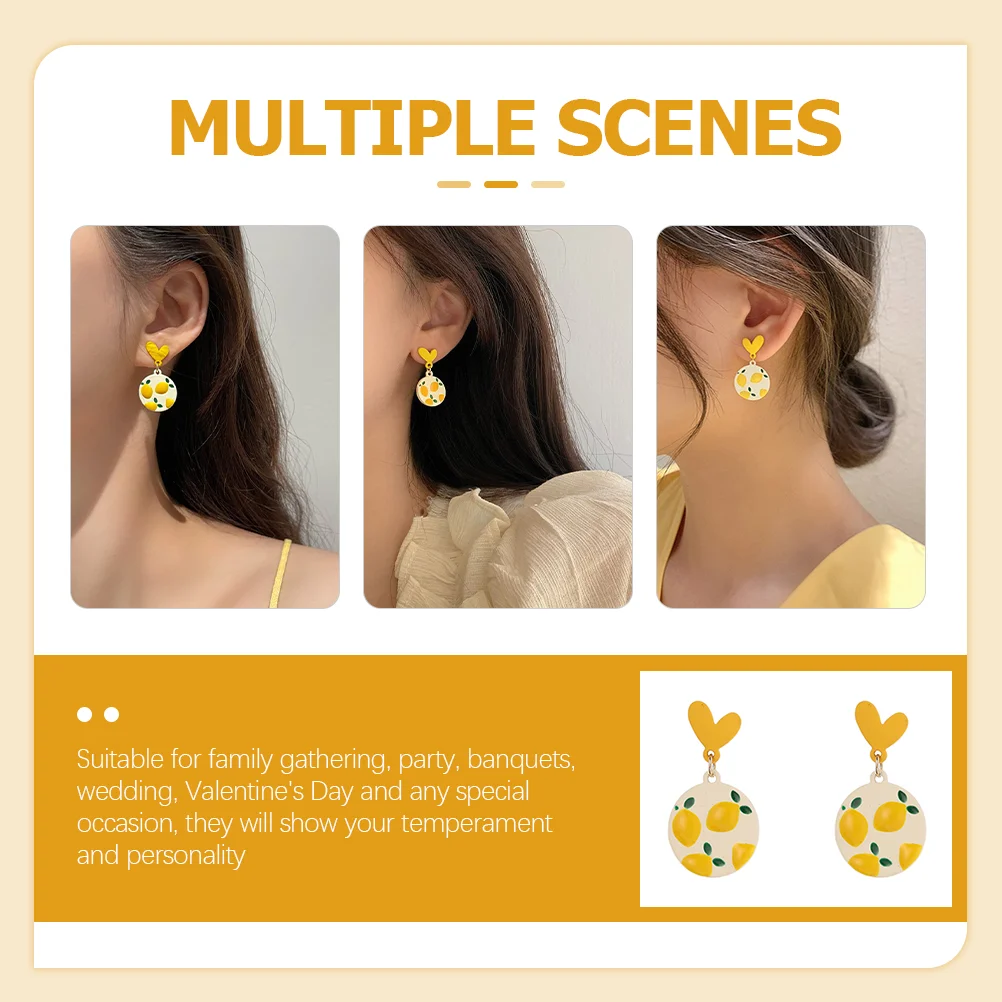 Lemon Earrings Aesthetic Fashion Cool for Women Trendy Unique Dangling Gift 3
