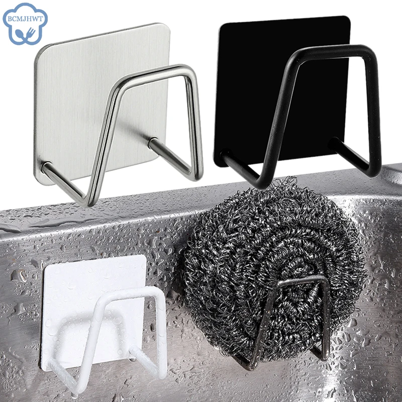 Portaspugna Per Rubinetto In Acciaio Inox Nero - Caddy Organizer Per Lavello, Bagno E Cucina, Regolabile