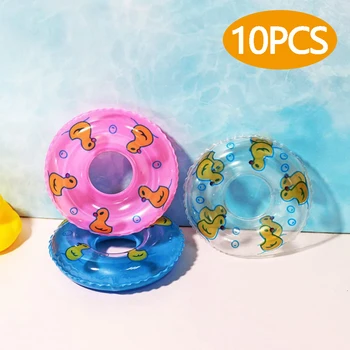 2/4/6/10Pcs Kids Mini Swim Ring Bath Toy Summer Fun Swimming Pool Float Ring Toys for Rubber Ducks Dolls Inflatable Bath Toy 1