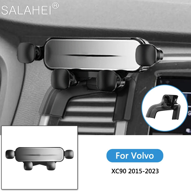 

Gravity Car Mobile Phone Holder For Volvo XC90 2015-2023 Auto Air Vent Snap-on Stand GPS Navigation Bracket Interior Accessories