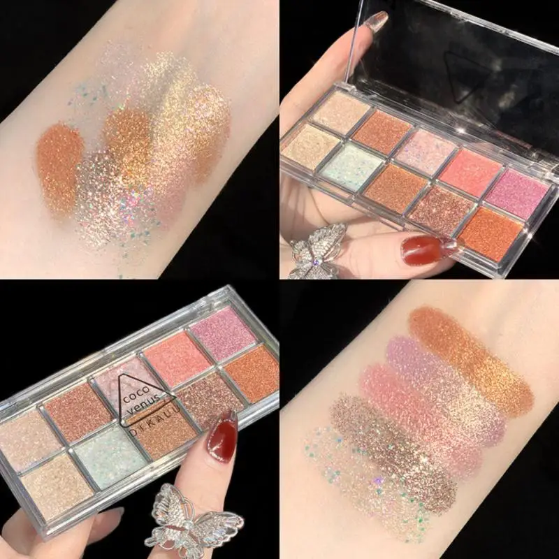 10 Colors Eyeshadow Palette Glitter Shimmer Pearly Eyeshadow Palette