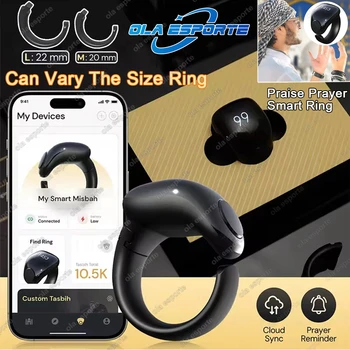 Weslamic Smart Tasbeeh Zikr Ring Islamic Tally Digital Counter for Muslims Praise Prayer Reminder Magnetic Charging Waterproof 1
