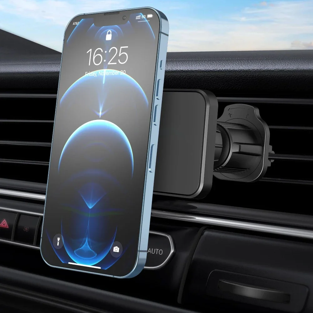 Enhanced Magnetic Car Phone Holder with 6X Strong Magnets - Universal 360° Rotating Air Vent Mount