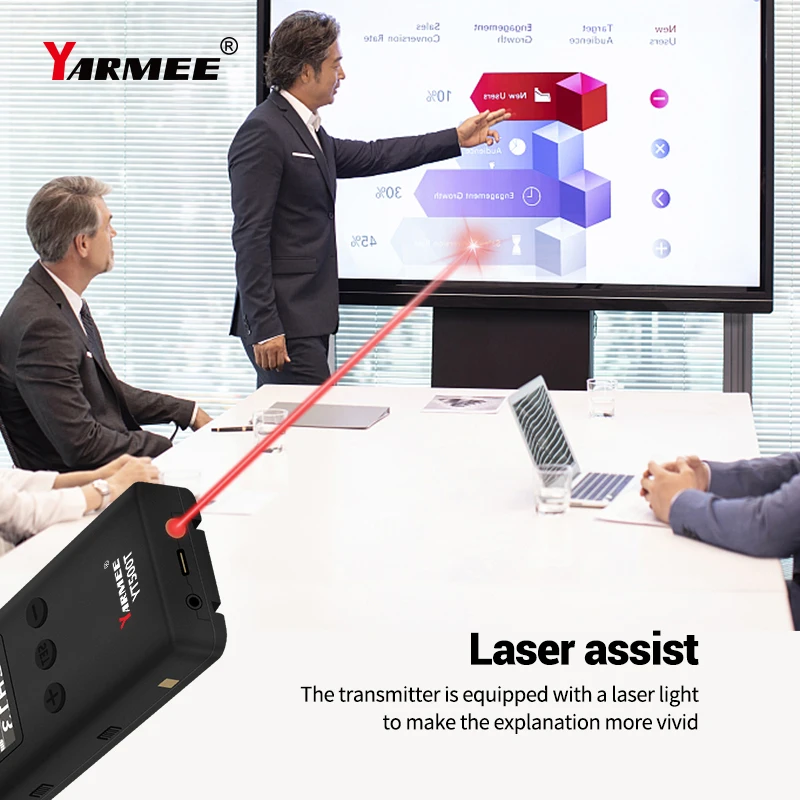 YARMEE 이어 후크 블루투스 무선 투어 가이드 시스템, 지능형 소음 감소 송신기 리시버, 여행용 Umrah Hajj