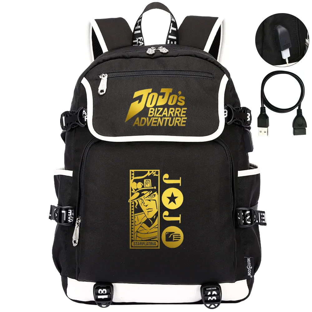 Anime Jojo Bizarre Adventure Oxford Multifunctional Usb Charging Backpacks Men Travel Bag Women