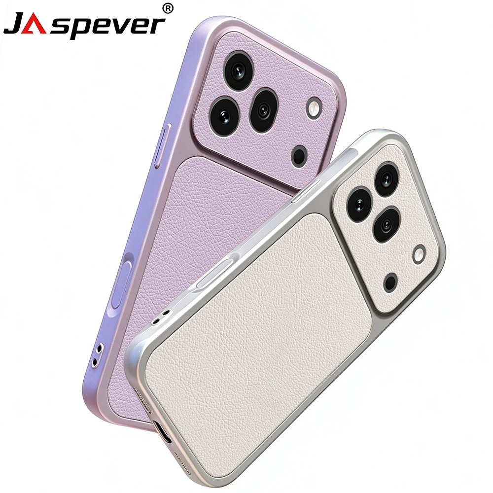 Luxury Leather Texture Shockproof Hybrid Case - Premium Camera Protection Matte Cover