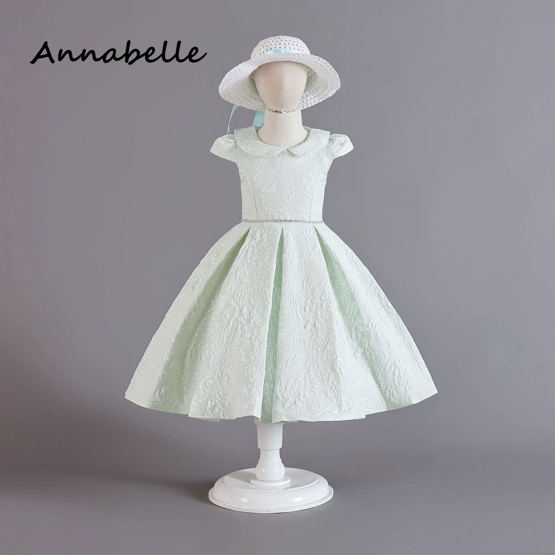 Annabelle Flower Girl Dress Ball Gown Kids Birthday Party Gown Manica Corta Puffy Flower Girl Dresses For Kids Girls