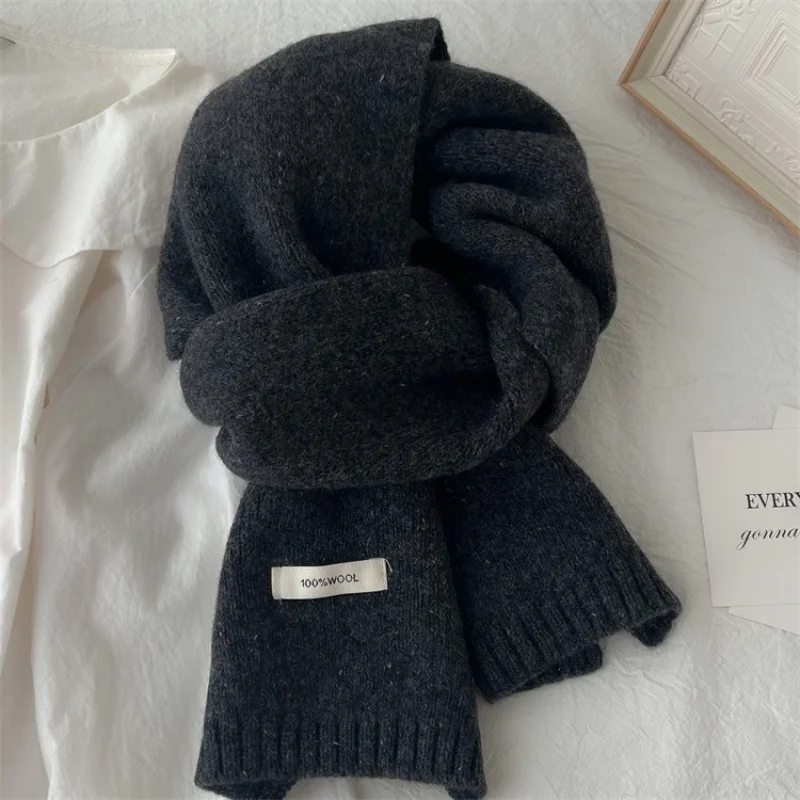 100% pure wool scarf Korean cute male and female couples winter warm neck