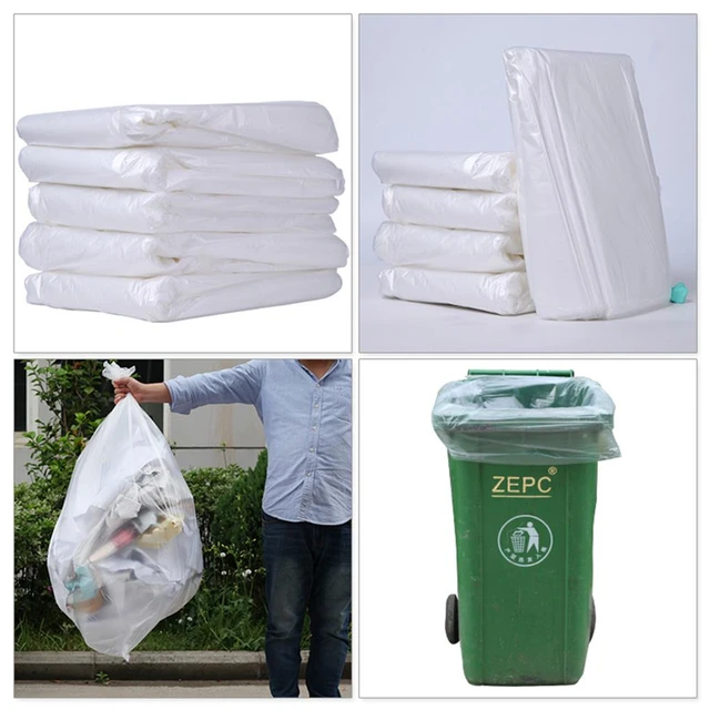 50PCS Heavy Duty Clear Bags Garbage Can Liners Garbage Can Liners Contractor  Trash Bags - AliExpress