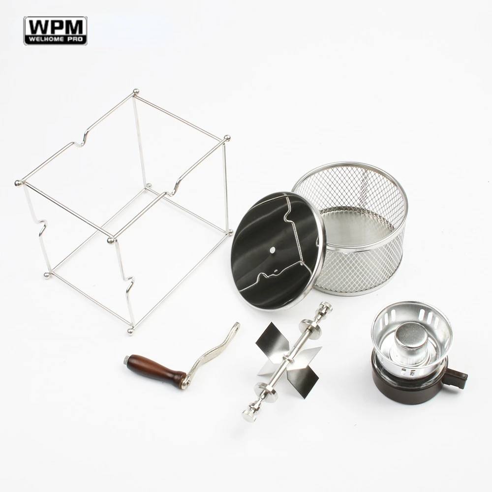 WPM-Welhome Hand-cranked Home Roaster Coffee Bean Roaster Small Stainless Steel Roller