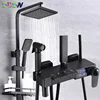Thermostatic Piano Digital Bathroom Shower Set Faucet Rain Shower Head Bidet Spout Faucets Tap Water Flow Digital Shower System 1