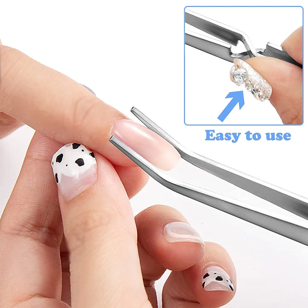 Edelstahl Nagel-Pinzette Für Acryl-Nägel – C-Kurven-Zange, 14,5 Cm, Für Maniküre